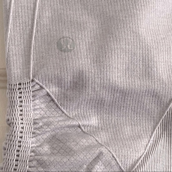 Lululemon Flow Compression Leggings Shorts Crop Rushed Stretchy In Gray Size 6 - Picture 8 of 9